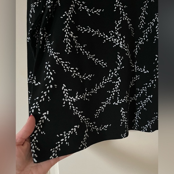 Style & Co. Black with White Patterned Long Sleeve Blouse Women’s Size Small - Picture 6 of 13